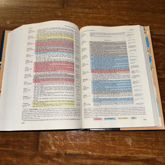 The Topical Chain Study Bible NAS Color Marked Concordance 1983 Hardback DJ - Picture 9 of 14